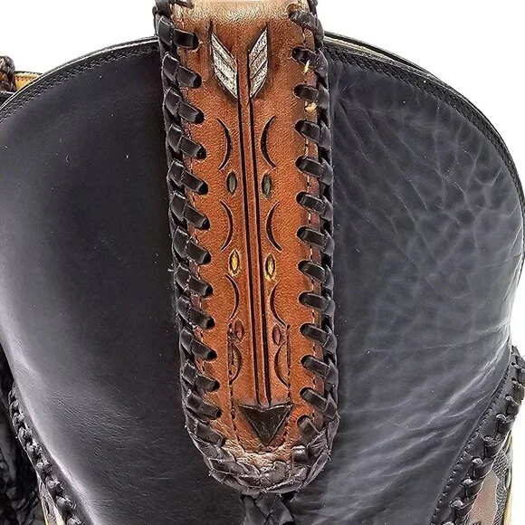 Custom 9D Hand Tooled/ Painted Native American Chief boots Vintage 1995 Western - Picture 4 of 16